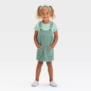 OshKosh B'gosh Toddler Girls Skirt Dress Corduroy Skirtall - Olive Green - 3T